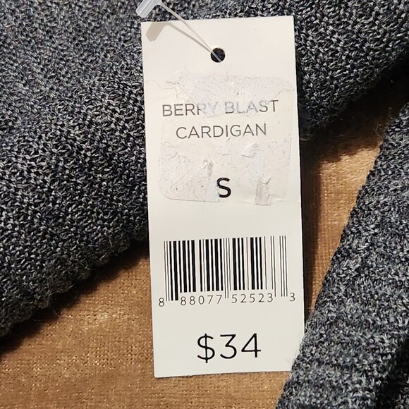 Dip Berry Blast Long Cardigan size Small Dark Gray With Pockets - Picture 7 of 8